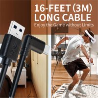 Câble USB-A vers Type-C à angle droit de 90 degrés avec cuivre pur pour console de jeu et casques VR
