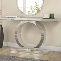 Table console miroir luxueuse et stylée Mobilier de salon en verre et métal Console moderne et contemporaine en métal avec led