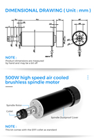 Vente flash Moteur de broche CNC Twotrees ATC en aluminium 500w Kits et machine de découpe en aluminium pour machine de fraisage CNC TTC450