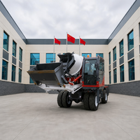 Camion malaxeur à béton autochargeur compact avec moteur et pompe haute performance pour la construction rurale, le développement logistique et les petits bâtiments