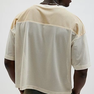 Tontons OEM Personalised <b>Cropped</b> <b>Top</b> Jersey Mesh Breathable Youth Preppy V-neck Short Sleeve Football T Shirt Plus Size Option - Product Image 1