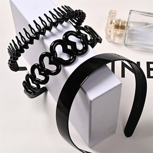 Serre-tête noir ondulé tendance pour femmes coréennes, accessoire de coiffure simple pour <span class=keywords><strong>mariage</strong></span>, peint par pulvérisation, pour le lavage du visage et le maquillage - Product Image 2