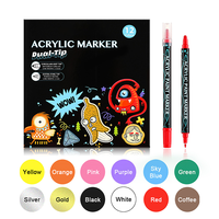 Marqueurs d'art effaçables à double pointe MK-08, 12/24/36/48 couleurs, haute qualité, en plastique acrylique, pour enfants - Vente chaude