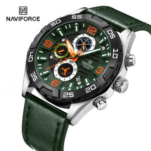 Nuevo Reloj de Cuarzo NAVIFORCE 8043 BGNB para Hombre, con Esfera Verde, Fecha Completa, Correa de Cuero, Regalo para Hombre - Product Image 3