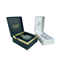 Emballage de boîte-cadeau en papier de parfum de luxe noir personnalisé Emballage de boîte de parfum noir fantaisie de 30ml