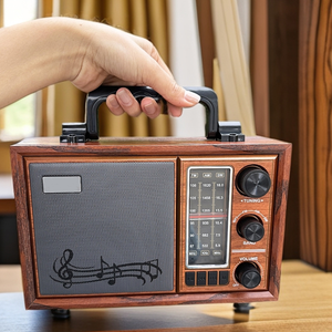 Radio portable rétro multibandes FM AM SW avec haut-parleur intégré, lecteur de musique USB TF, rechargeable, haute sensibilité pour la maison et l'extérieur - Product Image 6