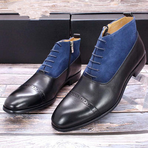 Sh10588a Envío Directo botas de vestir para hombre cuero genuino <span class=keywords><strong>2023</strong></span> invierno con cordones botas <span class=keywords><strong>Chelsea</strong></span> hombres - Product Image 4