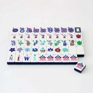 مجموعة قطع ماجونغ أمريكية مخصصة، 160 قطعة من الأكريليك، 4 طبقات مقاومة للبهتان، منقوشة، مجموعات ماجونغ أمريكية للعب في المنزل والحفلات - Product Image 2