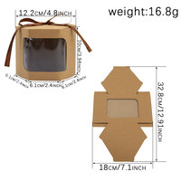 Boîte cadeau en papier kraft blanc écologique et biodégradable, carrée/rectangulaire, avec fenêtre transparente et nœud en satin marron pour savon, bonbons, petits bijoux