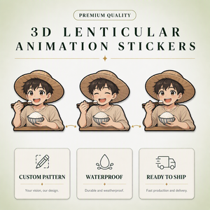 Pegatinas 3D Lenticulares Personalizadas de 10-15cm con Diseños de Anime (Luffy, Nami, Gengar, JJK) y Dibujos Animados para Coche, Decoración 3D en PET con Efecto de Movimiento - Product Image 1