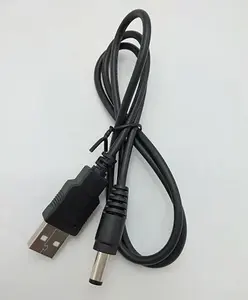 ODM OEM 1M 20AWG USB 2.0 Một Nam Để 3.5Mm DC Nối Cắm Dây Điện Cáp 5V 9V 12V Phí Thùng Jack Cáp Điện Màu Đen