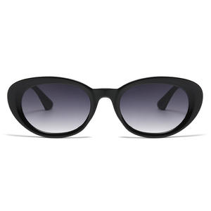 Nuevas gafas de sol con montura ovalada retro europeas y americanas para mujer, montura negra de PC, protección UV400, clase 2, venta al por mayor - Product Image 2