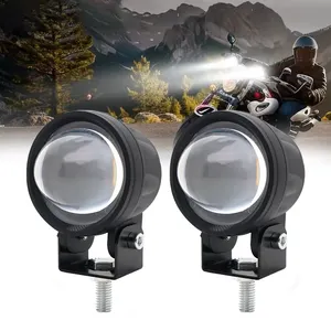 Mini bombilla LED para Faro de motocicleta, impermeable, para coche, moto, conducción, luz antiniebla, lámpara de proyector, doble color, haz Alto y Bajo