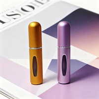 Botol Parfum Semprot Kaca Mini Portabel Isi Ulang Ramah Lingkungan dengan Casing Aluminium atau Kulit