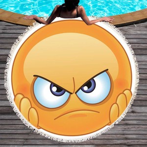 De moda de microfibra logotipo personalizado 150cm arena <span class=keywords><strong>emoji</strong></span>, toalla de playa - Product Image 6