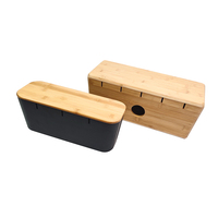 2024 Boîte de gestion des câbles, organisateur de cordon et couvercle avec kit de câbles-Bureau, conception de couverture en bambou de protection de l'environnement
