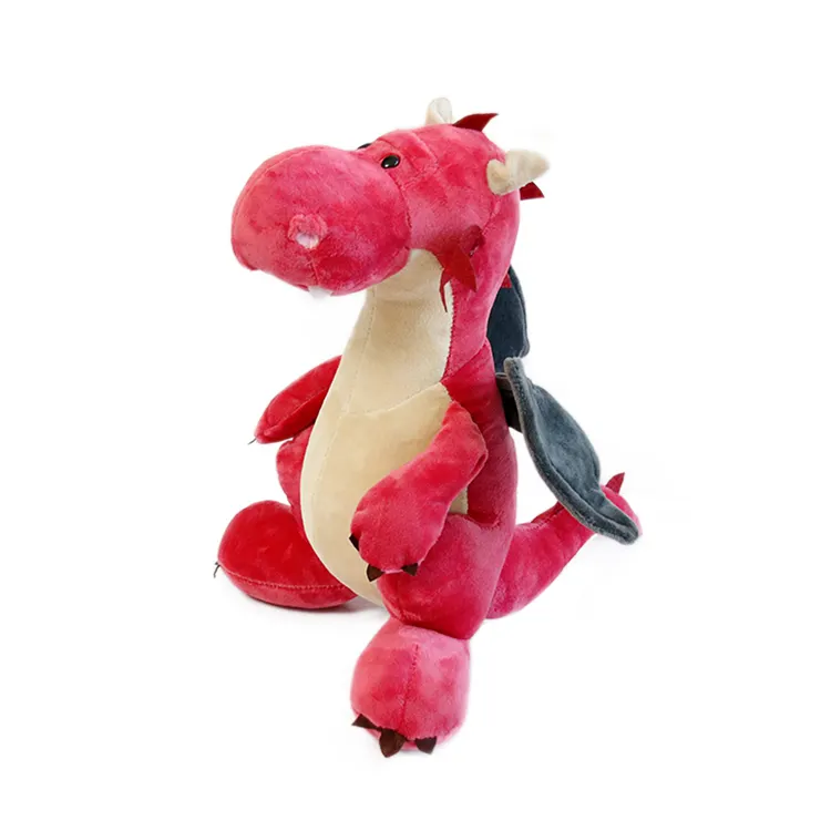 Mainan Mewah Dinosaurus Dua Tanduk Hewan Boneka Kartun Anime Naga untuk Anak-anak Anak-anak Laki-laki Hadiah