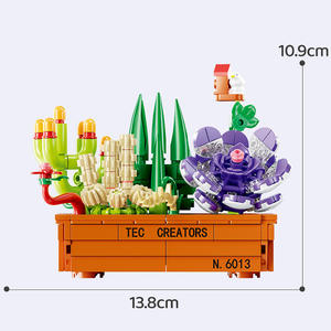 Kit de construction DK Bricks Floral : Ensemble de micro-blocs décoratifs pour plantes miniatures, idéal pour la maison, le bureau, ou comme ornement DIY <span class=keywords><strong>créatif</strong></span>. - Product Image 1