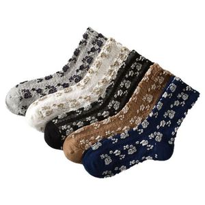 Cotton Socks Autumn Winter New Arrival Floral Over-Knee Women's Ins Single Needle Weave Socks - Product Image 5