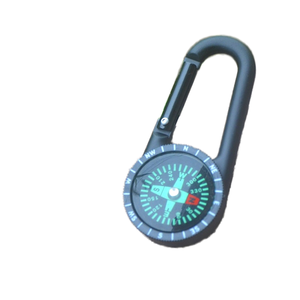 Porte-clés boussole en plastique ABS léger rempli de liquide, mousqueton d'alpinisme, avec échelle circulaire noire - Product Image 1