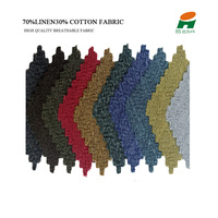 Tissu mélangé de style fil teint en lin 30% lin 70% viscose