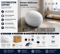 WC intelligent monobloc en céramique, forme carrée, avec bidet intégré, chasse d'eau automatique, siège chauffant, télécommande, sortie P/S