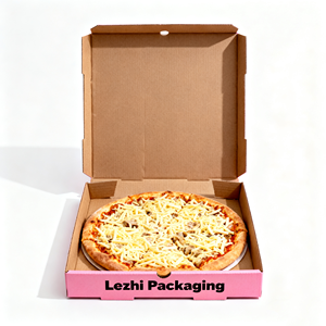 Scatola per Pizza Riciclabile Prodotta in Cina, Scatola per Pizza in Cartone Ondulato con Logo Stampato - Product Image 5