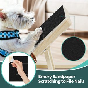 Tabla de rascado cuadrada de madera Petdom para perros con caja para premios, almohadilla antiestrés y lima de uñas, juguete para perros - Product Image 4