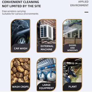 Nettoyeur haute pression portable 21V avec batterie lithium rechargeable, <span class=keywords><strong>tuyau</strong></span> de 5 m et 3 buses pour le nettoyage et l'<span class=keywords><strong>arrosage</strong></span> des voitures, des patios et des jardins - Product Image 5