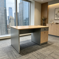Bureau en bois avec casiers pour bureau à domicile, appartement, atelier - Poste de travail convertible, mobilier commercial moderne et durable