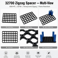 Entretoise de batterie cylindrique Li-ion 32700 en ABS+PC moulé par injection, motif nid d'abeille en zigzag, ignifuge, antichoc et résistant à la chaleur (OEM/ODM)