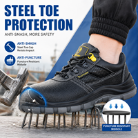 Chaussures de sécurité industrielles en cuir de vache avec embout en acier, résistantes aux perforations et antidérapantes