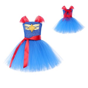 Ropa Infantil de Estilo Europeo y Americano, Nueva Ropa de Cosplay de Capitana <span class=keywords><strong>Marvel</strong></span> para Niños, Disfraces de Cosplay para Niñas - Product Image 6