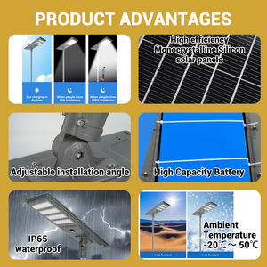 Contrôle du <span class=keywords><strong>temps</strong></span> de haute qualité 300W 400W 500W IP65 étanche <span class=keywords><strong>route</strong></span> jardin intégré tout en un Led lampadaire solaire - Product Image 3