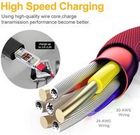 Câble de charge USB rapide 3 en 1 2A, tressé en nylon, pour téléphones portables, ordinateurs, imprimantes et lecteurs de codes-barres, avec compatibilité universelle