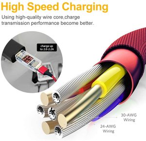 Câble de charge USB rapide 3 en 1 2A, tressé en nylon, pour téléphones portables, ordinateurs, imprimantes et lecteurs de codes-barres, avec compatibilité universelle - Product Image 3