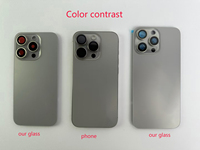 Coque Arrière en Verre à Plaque Métallique au Design Barre avec Cadre et Anneau Magnétique pour Boîtiers de Téléphones Mobiles iPhone 15 Pro et 15 Pro Max