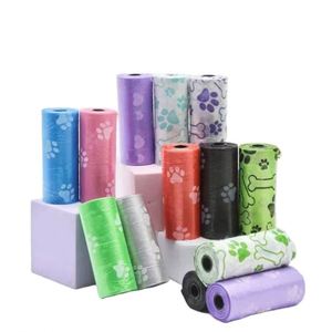 Sacs à déjections pour animaux de compagnie jetables de haute qualité, écologiques, 16 rouleaux, épais, portables, en plastique, biodégradables - Product Image 1