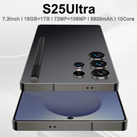 Smartphone S25 Ultra double SIM avec carte TF, 5G LTE, écran AMOLED 7,3 pouces 120Hz, 108MP, 8000mAh, 16 Go, 1 To, reconnaissance faciale, déverrouillage par empreinte digitale