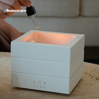 Diffuseur d'huiles essentielles à effet de flamme, simulant un feu de camp, avec port USB ultrasonique