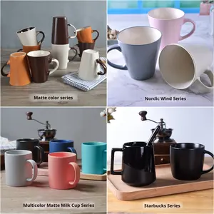 Frosted Minimalist Ins Style Ceramic Coffee and Water Cup Advertising Mug Custom Logo <strong>Gift</strong> Wholesale - Product Image 4