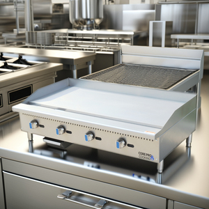 Aanrecht Commerciële Bakplaat 4 Branders Handmatige Bediening 120000 Btu Output 48 "Gas Bakplaat - Product Image 2