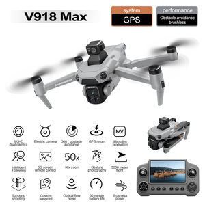 Dron GPS RC V198MAX Profesional FPV sin escobillas con láser para evitar obstáculos, cuadricóptero plegable óptico aéreo de larga distancia 5KM - Product Image 2
