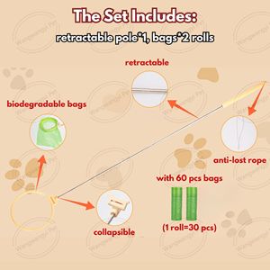 Recogedor de Excrementos de Perro Manos Libres, Mango Largo Retráctil, Fácil de Limpiar - Product Image 3