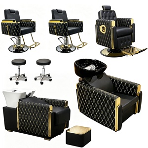 Ensemble de mobilier de salon moderne en cuir, chaises de coiffure réglables, fournitures de barbier en gros, fauteuil de barbier pour hommes - Product Image 1