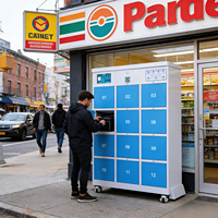Estación de Carga Pública para Vehículos Eléctricos, Scooters, Motocicletas y Bicicletas Eléctricas, con 12 Ranuras, para Exteriores, con Intercambio de Baterías Solares