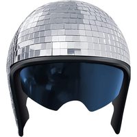 Casque boule disco avec visière rétractable - Casque disco en verre miroir scintillant pour DJ, club, bar, fête, cadeaux fantaisie
