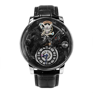 Reloj Mecánico Automático de Lujo para Hombre con Logotipo Personalizado, Esfera con Esqueleto de Dragón Tallado en 3D, Correa de Cuero Premium - Product Image 6