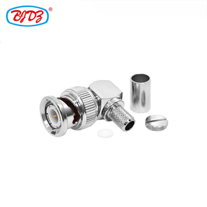 Nhà máy cung cấp 50 ohm <span class=keywords><strong>BNC</strong></span> Nam cắm uốn 90 độ cho RG59 lmr240 H155 H-155 LMR-240 <span class=keywords><strong>rg8x</strong></span> 4d-fb RF Coax kết nối đồng trục - Product Image 1