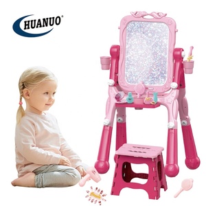 2 In1 Multifunctionele Magnetische Tekentafel Roze Opdoen Spelen Dressoir Tafel Schrijfbord Met Stoel Voor Meisjes - Product Image 2